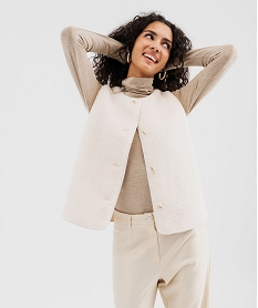GEMO Veste sans manches en sherpa femme blanc chine