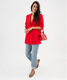 veste de tailleur coupe large fermeture croisee femme rouge standard vestesG456301_4