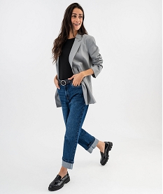 veste de tailleur coupe large fermeture croisee femme gris standard vestesG456401_4