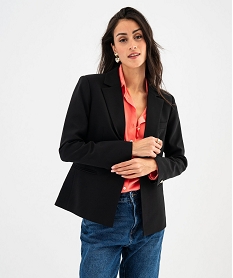 GEMO Veste de blazer coupe cintrée femme noir standard