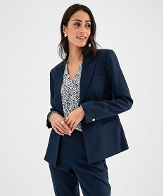 GEMO Veste de blazer coupe cintrée femme Bleu