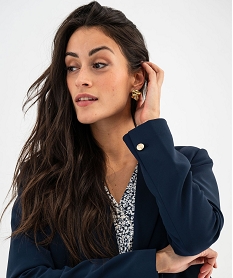 veste de blazer coupe droite femme bleu vestesG456601_2