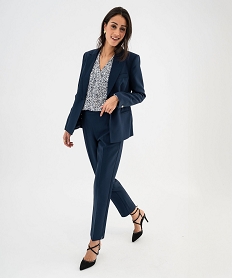 veste de blazer coupe droite femme bleu vestesG456601_4