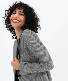 veste blazer coupe droite motif pied de poule femme noir vestesG457001_2