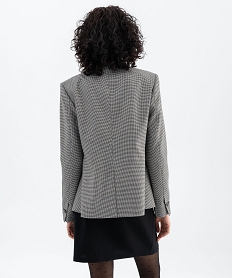 veste blazer coupe droite motif pied de poule femme noir vestesG457001_3
