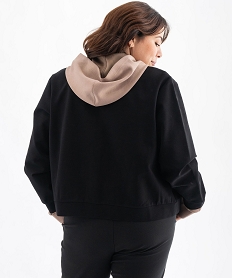 blouson fermeture pression avec inscription brodee femme grande taille noir standard vestesG457101_3