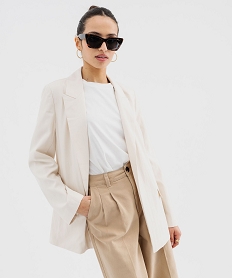 GEMO Veste blazer légère sans bouton femme blanc chine