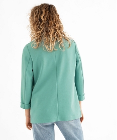 veste blazer a manches 34 sans bouton femme vert vestesG457601_3