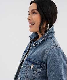 GEMO Veste en jean classique femme bleu vif