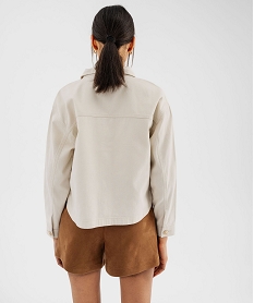 veste en jean colore large et courte femme blanc chine vestesG458001_3