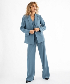 veste blazer coupe droite fermeture un bouton femme bleu standard vestesG458201_4