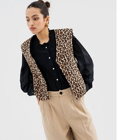 GEMO Veste sans manche matelassée à motifs femme Imprimé