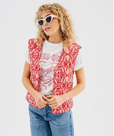 veste sans manche matelassee a motifs femme imprime vestesG458501_4