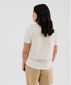 veste sans manches brodee porte ouvert femme blanc chine vestesG459001_3