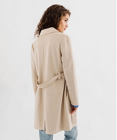 manteau trench en suedine avec ceinture femme blanc chine manteauxG459301_3