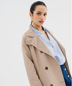 trench long femme - lulucastagnette marron vif manteauxG459401_2