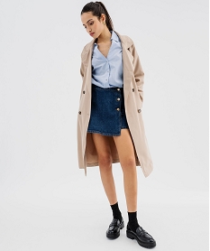trench long femme - lulucastagnette marron vif manteauxG459401_4