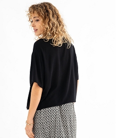 chemise manches courtes ample et fluide femme noir standard chemisiersG460001_3