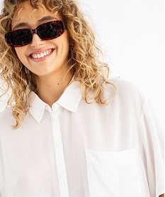 chemise manches courtes ample et fluide femme blanc standard chemisiersG460101_2