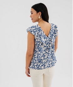 blouse sans manches a volants en viscose imprimee femme imprime chemisiersG460301_3