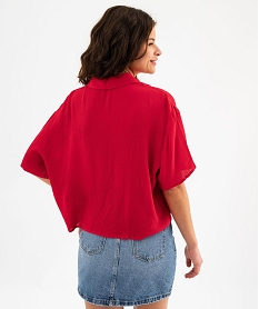 chemise fluide courte a manches courtes femme rouge standard chemisiersG460501_3