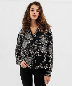 chemise a motifs fleuris femme imprime chemisiersG461201_2