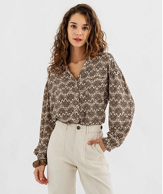 chemise a motifs fleuris femme imprime chemisiersG461301_2