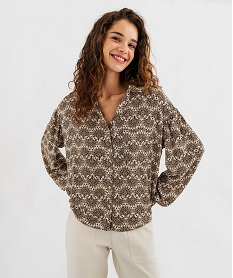 chemise a motifs fleuris femme imprime chemisiersG461301_3