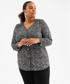 GEMO Chemise à manches longues imprimée femme grande taille Imprimé
