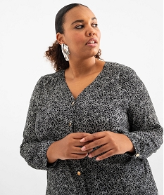 chemise a manches longues imprimee femme grande taille imprime chemisiersG461701_2