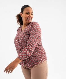 GEMO Chemise à manches longues imprimée femme grande taille Imprimé