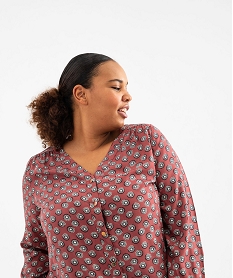 chemise a manches longues imprimee femme grande taille imprime chemisiersG461801_2