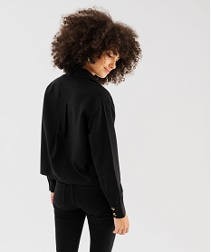 chemise manches longues coupe courte et ample femme noir standard chemisiersG462001_3