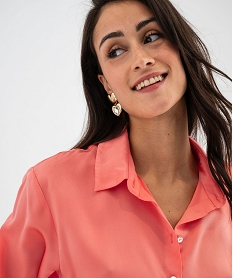 chemise en matiere satinee femme rose standard chemisiersG462301_2