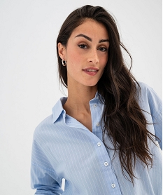 chemise rayee coupe oversize en coton femme rayure chemisiersG462801_2