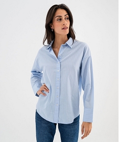 chemise rayee coupe oversize en coton femme rayure chemisiersG462801_4