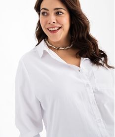 chemise manches longues dos rallonge femme grande taille blanc standard chemisiersG463001_2