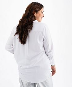 chemise manches longues dos rallonge femme grande taille blanc standard chemisiersG463001_3