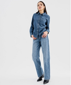 chemise en denim fluide femme bleu chemisiersG463201_4