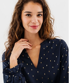 blouse a manches longues a motifs pailletes femme imprime blousesG463701_4