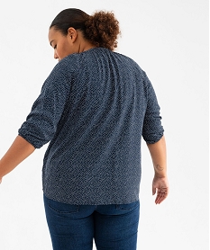 blouse imprimee a manches 34 femme grande taille blanc blousesG463901_3