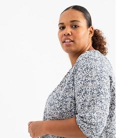 blouse imprimee a manches 34 femme grande taille imprime blousesG464001_2