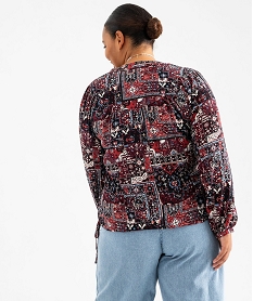 blouse femme grande taille imprimee ajustable dans le bas imprime blousesG464101_3