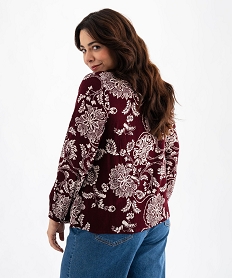 blouse manches longues en viscose froissee fleurie femme grande taille imprime blousesG464301_3
