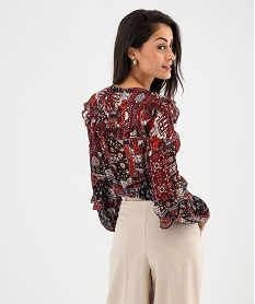 blouse en voile imprimee a volants femme imprime blousesG464701_3