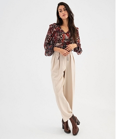 blouse en voile imprimee a volants femme imprime blousesG464701_4