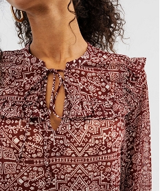 blouse en voile imprimee a volants femme imprime blousesG464801_2