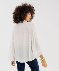 blouse en viscose froissee a col v femme blanc chine blousesG464901_3