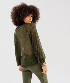 blouse en voile transparent avec col fronce femme imprime blousesG465101_3