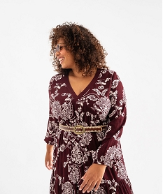 robe longue a manches longues fluide fleurie femme grande taille imprimeG467601_2